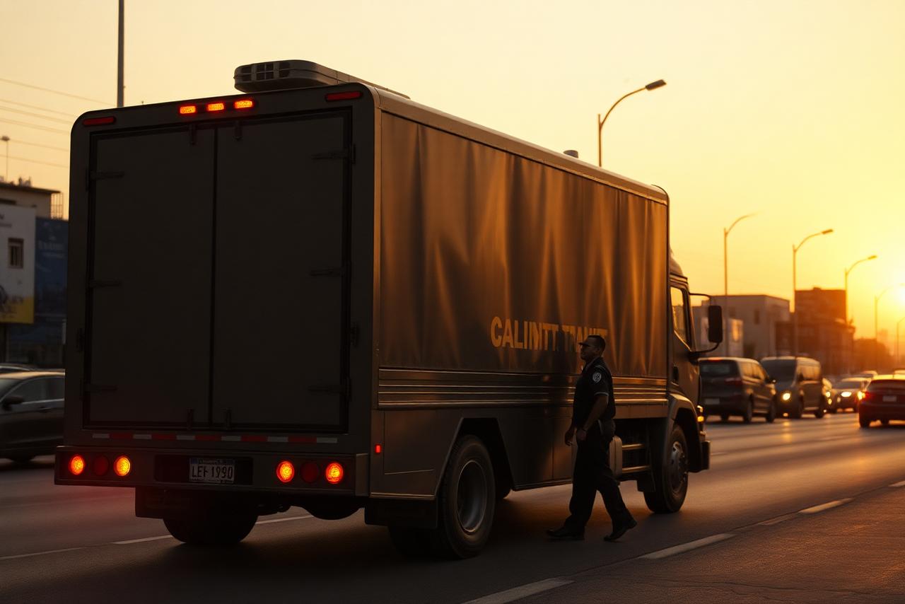 Carro-forte da Watema Security em operação de transporte de valores